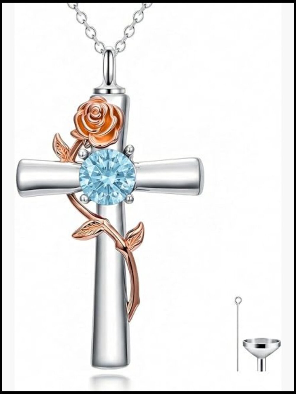 Cross Urn Necklace for Ashes Cremation Jewelry Pendant Memorial Keepsake Gift